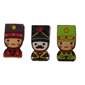 Knoflík Knoflík dřevěný vojáček, Barva: Červená