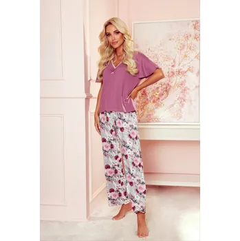 Pánské oblečení 720 DÁMSKÉ PYŽAMO FINESS BIG borůvky 4XL