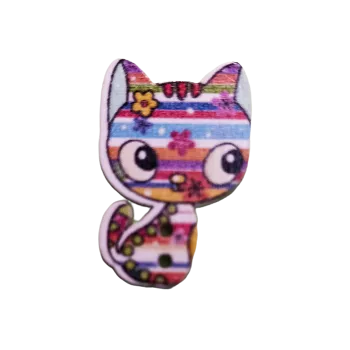 Knoflík Knoflík dřevěný kočička IX