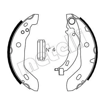 Brzdová čelist Sada brzdových čelistí METELLI 53-0235