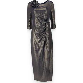 Dámské šaty Šaty elegantní 3/4 ruk. Trynite K-1646 dlouhé barva: zlatá tmavá, velikost: 42