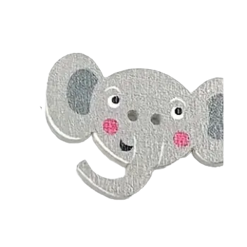 Knoflík Knoflík dřevěný hlava slon