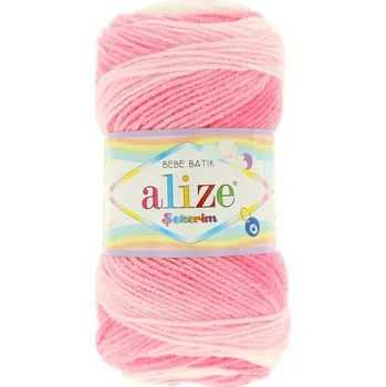 Příze Alize Sekerim Bebe Batik 2126 růžově - bílá