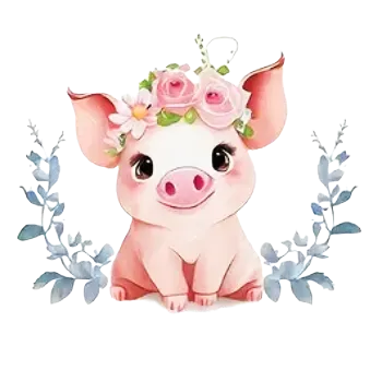 Nažehlovací obrázek - romantické prasátko