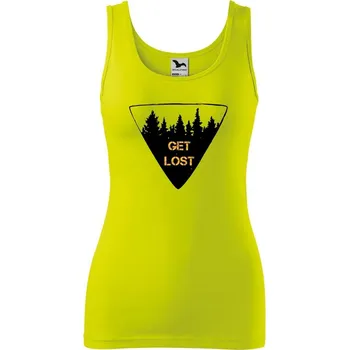 DOBRÝ TRIKO Dámské tílko s potiskem Get lost Velikost: 2XL, Barva: Limetková