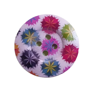 Knoflík Knoflík dřevěný velký s kvítky V