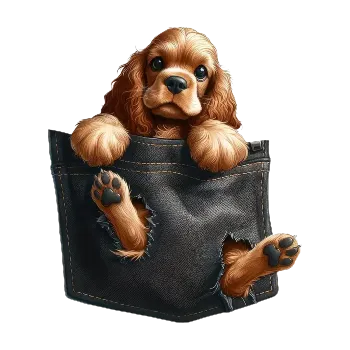 Nažehlovací obrázek kokršpaněl v kapse