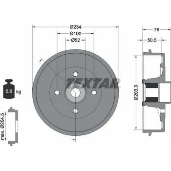 Brzdový buben Brzdový buben TEXTAR 94042400