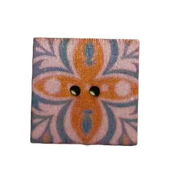 Knoflík Kopie z Knoflík dřevěný čtverec s ornamenty XIII