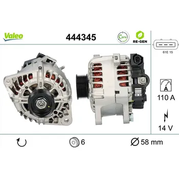 Alternátor Generátor VALEO 444345
