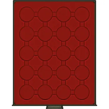 Obal pro sběratelský předmět Lindner 20 polí pro bublinky o vnějším průměru 42 mm Barva: Vínová