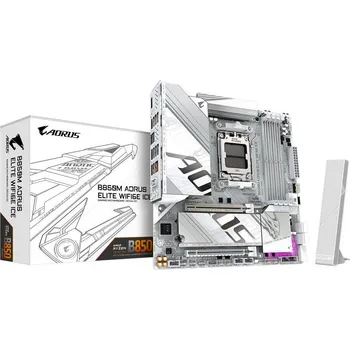 Základní deska GIGABYTE MB Sc AM5 B850M A ELITE WF6E ICE, AMD B850, 4xDDR5, 1xDP, WiFi, mATX