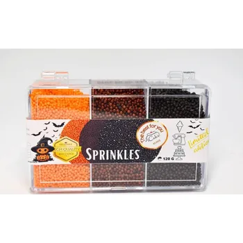 Jedlá dekorace na dort Dortisimo 4Cake Cukrový máček oranžový, hnědý a černý (120 g)