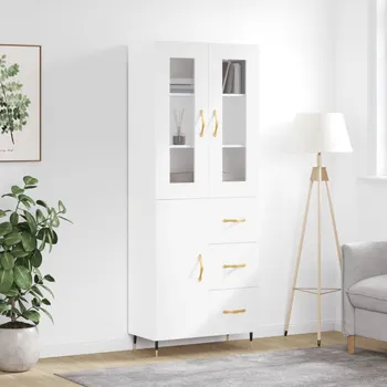 přebalovací pult a komoda Petrashop Skříň highboard bílá 69,5 x 34 x 180 cm kompozitní dřevo Bílá3198449