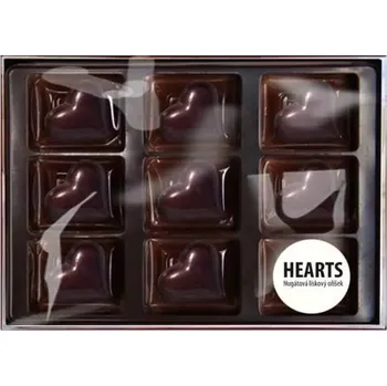 Čokoláda Dortisimo Emoti Srdíčka z hořké čokolády s jemnou nugátovou náplní (117 g)