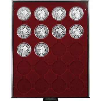 Sběratelství Lindner 20 polí pro bublinky o vnějším průměru 44 mm Barva: Vínová