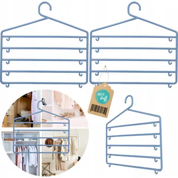 Ramínko Šatní ramínko plastový Nice Stuff černý, modrý