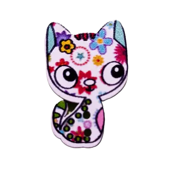 Knoflík Knoflík dřevěný kočička XIII