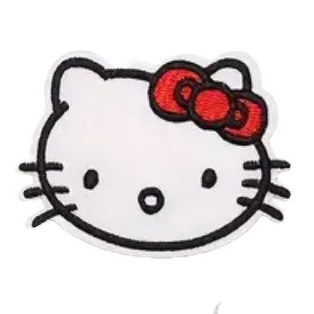 Nášivka Vyšívaná nášivka Hello Kitty - červená mašle