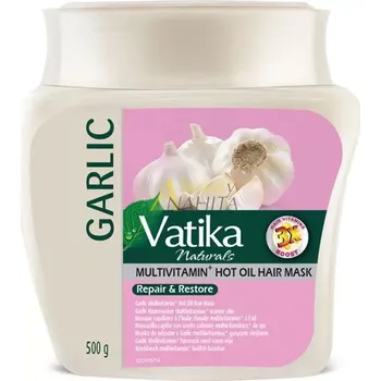 Barva na vlasy Maska na vlasy s česnekem a multivitaminy Vatika Naturals 500g (Vatika Naturals Garlic Hair Mask Multivitamin)