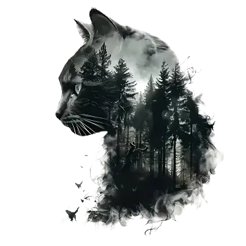 Nažehlovací obrázek - tajemná kočka (17,0 x 22,0 cm)