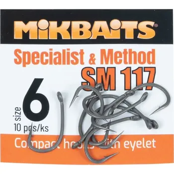 Rybářský háček MIKBAITS SPECIALIST & METHOD háčky - SM 117 hook č.6 10ks