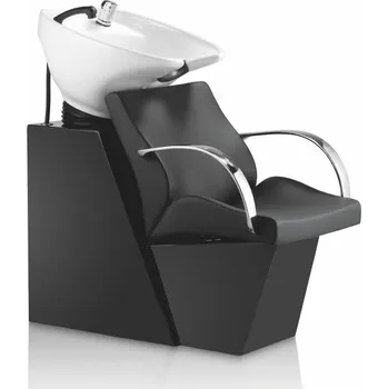 Kadeřnické křeslo Xanitalia Mycí BOX MOON keramika bílá, koženka černá Báze: Černá