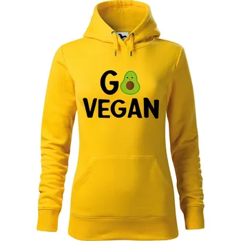 Dámská mikina DOBRÝ TRIKO Dámská mikina s potiskem Go vegan Velikost dámské mikiny: L, Barva: Žlutá