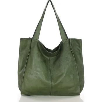 Kabelka Marco Mazzini Kožená kabelka přes rameno Mazzini M102 zelená