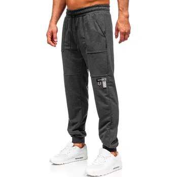 Pánské kalhoty Antracitové pánské teplákové jogger kalhoty Bolf JX6365 - M