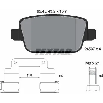 Brzdová destička Sada brzdových destiček, kotoučová brzda TEXTAR 2453702