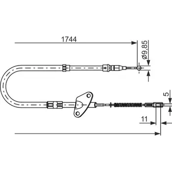 Lanko parkovací brzdy Tažné lanko, parkovací brzda BOSCH 1 987 477 122