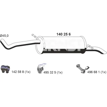 Tlumič výfuku Zadní tlumič výfuku ERNST 140256