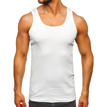 Pánské tílko Bílé pánské spodní tričko bez potisku Bolf 6000 - 2XL