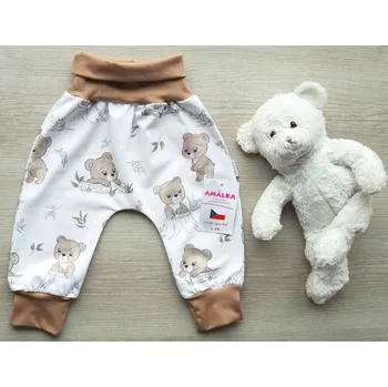 AMÁLKA Elastické rostoucí kalhoty teplákovina, medvídek Velikost: 62