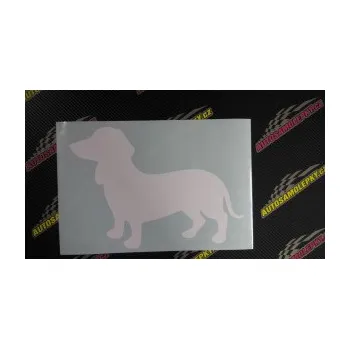 Polep vozidla SAMOLEPKA Pes 112 levá Jezevčík (10 - červená) NA AUTO, NÁLEPKA, FÓLIE, POLEP, TUNING, VLASTNÍ TEXT, TISK, AUTOSAMOLEPKY.cz, POLEPY, OBRÁZEK, LOGO, SAMOLEPKY