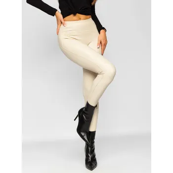Dámské legíny Béžové dámské koženkové legíny Bolf J51700 - L