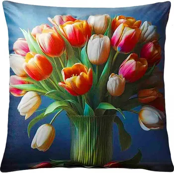 Polštář Dekorační polštář TULIPÁNY VII. 40x40 cm Mybesthome Varianta: Povlak na polštář, 40x40 cm