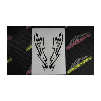 Polep vozidla SAMOLEPKA Kapota 031 šachovnice (10 - červená) NA AUTO, NÁLEPKA, FÓLIE, POLEP, TUNING, VLASTNÍ TEXT, TISK, AUTOSAMOLEPKY.cz, POLEPY, OBRÁZEK, LOGO, SAMOLEPKY