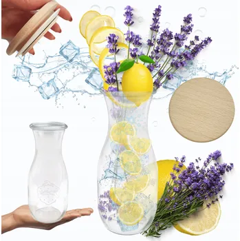 Sklenice Sklenice WECK / dřevěné víko KARAFA 1l LÁHEV