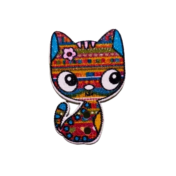 Knoflík Knoflík dřevěný kočička XII