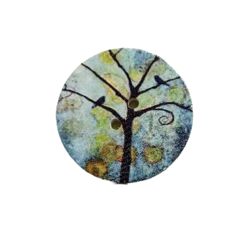 Knoflík Knoflík dřevěný "Ptačí odpočinek"