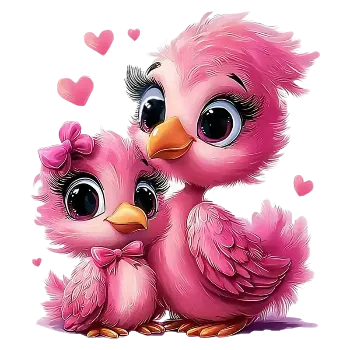 Nažehlovací obrázek - rodina plameňáků (8,0 x 8,5 cm)