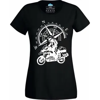 Dámské tričko Kompas Motorkáře (Velikost: 4XL, Barva: Černá)