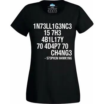 Dámské tričko Hawkingova Šifra (Velikost: 4XL, Barva: Černá)