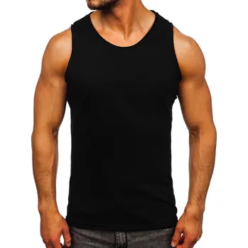 Pánské tílko Černé pánské bavlněné tílko bez potisku Bolf 1205 - XL