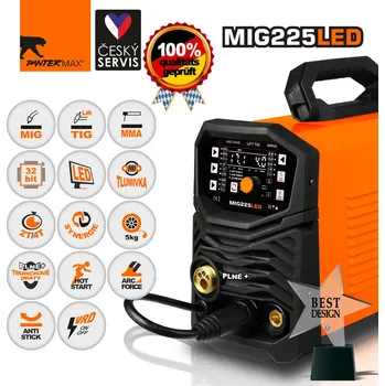 Svářečka PANTERMAX® MIG225LED invertorová svářečka MIG/TIG/MMA SET 5 PRO SUPER MOŽNOSTI