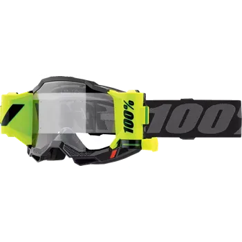 Motocyklové brýle Brýle 100% ACCURI 2 FORECAST BLACK 50017-00008 s roll-off systémem a s čirým objektivem