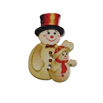 Knoflík Knoflík dřevěný sněhuláci