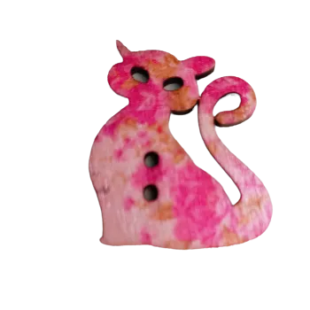 Knoflík Knoflík dřevěný kočka sedící IX